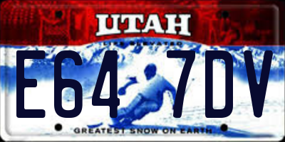 UT license plate E647DV