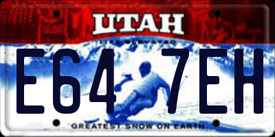 UT license plate E647EH