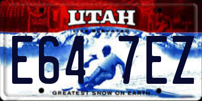 UT license plate E647EZ