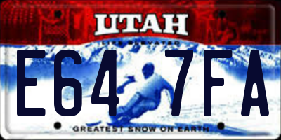 UT license plate E647FA