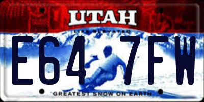UT license plate E647FW