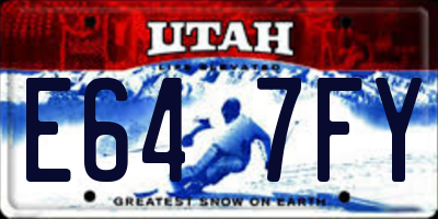 UT license plate E647FY