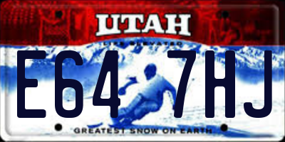 UT license plate E647HJ
