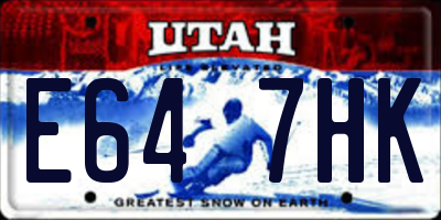 UT license plate E647HK