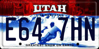 UT license plate E647HN
