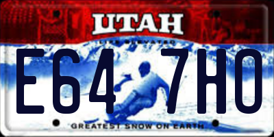 UT license plate E647HO
