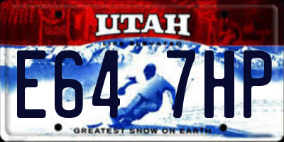 UT license plate E647HP