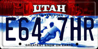 UT license plate E647HR