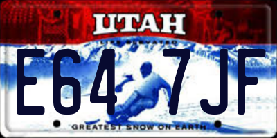 UT license plate E647JF