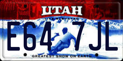UT license plate E647JL