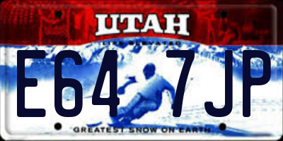 UT license plate E647JP