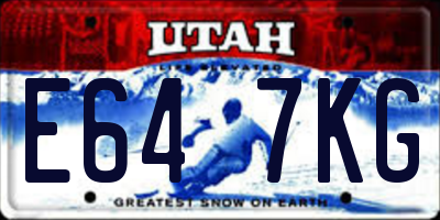 UT license plate E647KG