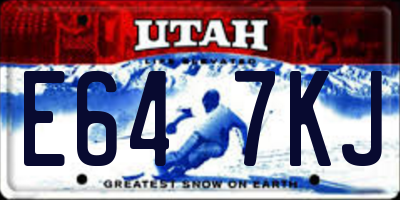 UT license plate E647KJ