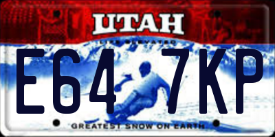 UT license plate E647KP