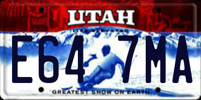 UT license plate E647MA