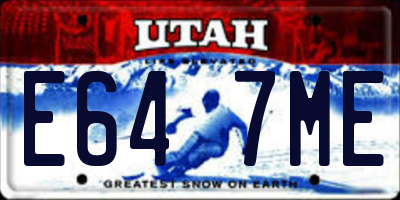 UT license plate E647ME