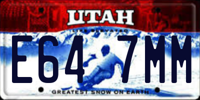 UT license plate E647MM