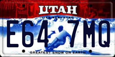 UT license plate E647MQ
