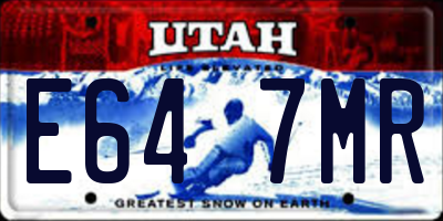 UT license plate E647MR
