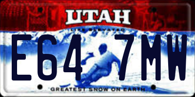 UT license plate E647MW