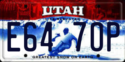 UT license plate E647OP