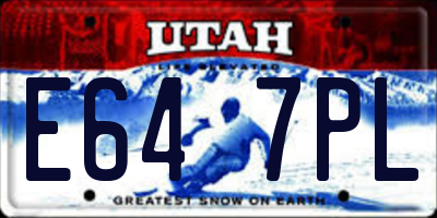 UT license plate E647PL