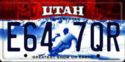 UT license plate E647QR