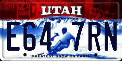 UT license plate E647RN