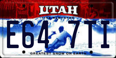 UT license plate E647TI
