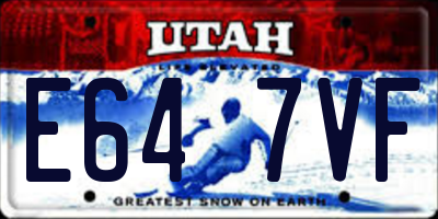 UT license plate E647VF