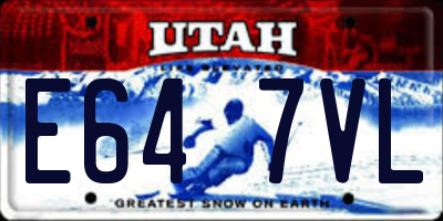 UT license plate E647VL