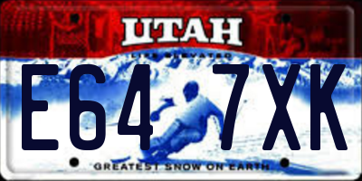 UT license plate E647XK