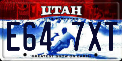 UT license plate E647XT