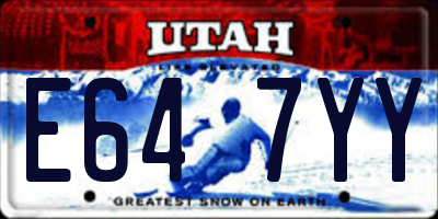 UT license plate E647YY