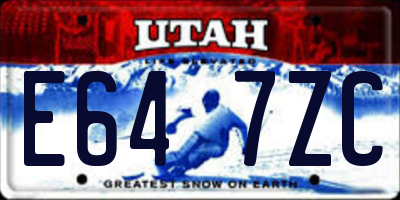 UT license plate E647ZC