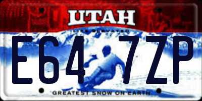 UT license plate E647ZP