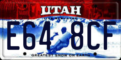 UT license plate E648CF