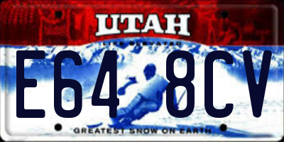 UT license plate E648CV