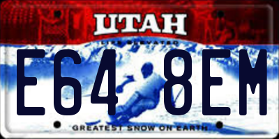 UT license plate E648EM
