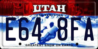 UT license plate E648FA