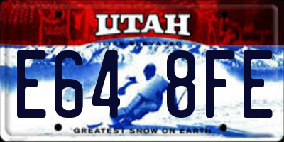 UT license plate E648FE