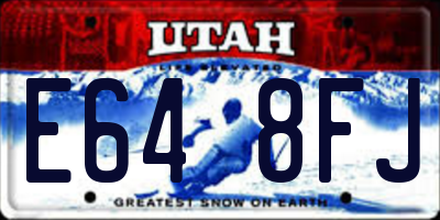 UT license plate E648FJ