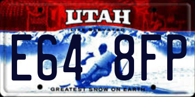 UT license plate E648FP