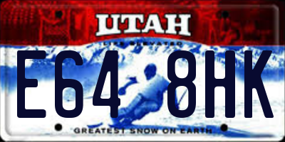 UT license plate E648HK