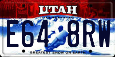 UT license plate E648RW