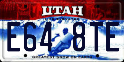 UT license plate E648TE
