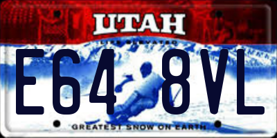 UT license plate E648VL