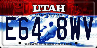 UT license plate E648WV