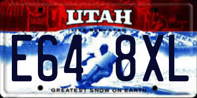 UT license plate E648XL