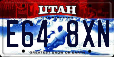 UT license plate E648XN